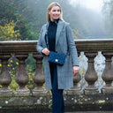 B40283 Handwoven Ladies Harris Tweed Quilt Shoulder Bag Blue Lifestyle Gaelsong
