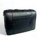 B40283 Handwoven Ladies Harris Tweed Quilt Shoulder Bag Charcoal Back View Gaelsong
