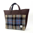B40284 Large Handcrafted Harris Tweed Travel Bag Blue Brown  Gaelsong
