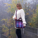 B40284 Large Handcrafted Harris Tweed Travel Bag Pastel Pink Lifestyle Gaelsong
