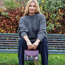 B40286 Handmade Genuine Harris Tweed Mini Bag Green Purple Lifestyle Gaelsong
