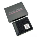 B40287 Genuine Harris Tweed Bifold Wallet for Men Charcoal Box Gaelsong

