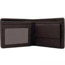 B40288 Harris Tweed Trifold Wallet With Coin Pocket Blue Brown Inside View Gaelsong
