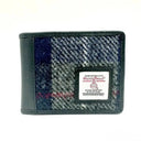 B40288 Harris Tweed Trifold Wallet With Coin Pocket Blue Check Gaelsong
