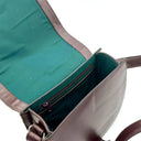 B40289 Harris Tweed Handmade Crossbody Bag Blue Brown Inside View Gaelsong
