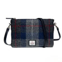 B40290 Handwoven Genuine Harris Tweed Zip Purse Blue Check Gaelsong

