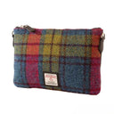 B40290 Handwoven Genuine Harris Tweed Zip Purse Blue Pink Check  Gaelsong
