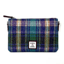 B40290 Handwoven Genuine Harris Tweed Zip Purse Green Purple Gaelsong
