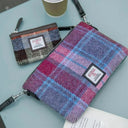 B40290 Handwoven Genuine Harris Tweed Zip Purse Pastel Pink Lifestyle  Gaelsong
