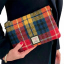 B40290 Handwoven Genuine Harris Tweed Zip Purse Saffron Gaelsong
