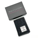 B40291 Harris Tweed Slim Card Holder Charcoal Box Gaelsong
