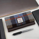 B40292 Women's Handmade Harris Tweed Long Wallet Blue Brown Lifestyle Gaelsong
