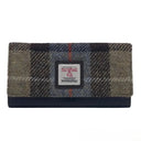 B40292 Women's Handmade Harris Tweed Long Wallet Blue Brown  Gaelsong
