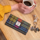 B40292 Women's Handmade Harris Tweed Long Wallet Blue Pink Lifestyle Gaelsong
