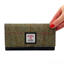 B40292 Women's Handmade Harris Tweed Long Wallet Country Green Gaelsong
