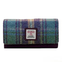 B40292 Women's Handmade Harris Tweed Long Wallet Green Purple  Gaelsong
