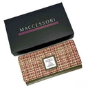 B40292 Women's Handmade Harris Tweed Long Wallet Maple Box Gaelsong
