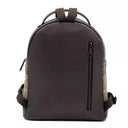 B40294 Handcrafted Genuine Harris Tweed Rucksack Blue Brown Back Side View Gaelsong

