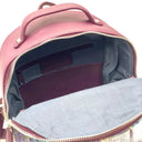 B40294 Handcrafted Genuine Harris Tweed Rucksack Green Purple Inside View Gaelsong
