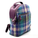 B40294 Handcrafted Genuine Harris Tweed Rucksack Green Purple  Gaelsong

