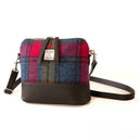 B40295 Handmade Harris Tweed Zip Shoulder Bag Blue Pink Gaelsong
