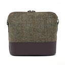 B40295 Handmade Harris Tweed Zip Shoulder Bag Country Green Back View Gaelsong