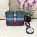B40295 Handmade Harris Tweed Zip Shoulder Bag Green Purple Lifestyle  Gaelsong
