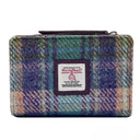 B40296 Harris Tweed Medium Zip Wallet for Women Green Purple Gaelsong
