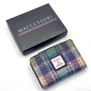 B40296 Harris Tweed Medium Zip Wallet for Women Green Purple Box Gaelsong
