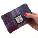B40296 Harris Tweed Medium Zip Wallet for Women Pastel Pink Gaelsong
