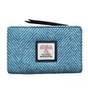 B40296 Harris Tweed Medium Zip Wallet for Women Sky Blue Gaelsong
