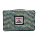 B40296 Harris Tweed Medium Zip Wallet for Women Turquoise Herringbone Gaelsong
