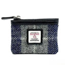 B40298 Handcrafted Harris Tweed Coin Purse Blue Check Gaelsong
