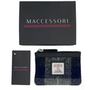 B40298 Handcrafted Harris Tweed Coin Purse Blue Check Box Gaelsong