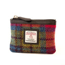 B40298 Handcrafted Harris Tweed Coin Purse Blue Pink Gaelsong
