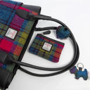 B40298 Handcrafted Harris Tweed Coin Purse Blue Pink Gaelsong
