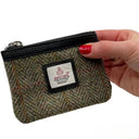 B40298 Handcrafted Harris Tweed Coin Purse Country Green Gaelsong
