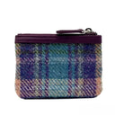 B40298 Handcrafted Harris Tweed Coin Purse Green Purple Back View Gaelsong
