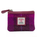 B40298 Handcrafted Harris Tweed Coin Purse Purple Check Gaelsong
