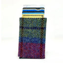 B40299 Authentic Harris Tweed Pop Up Credit Card Holder Blue Pink Gaelsong
