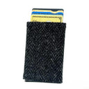 B40299 Authentic Harris Tweed Pop Up Credit Card Holder Charcoal Gaelsong
