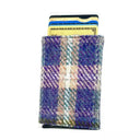 B40299 Authentic Harris Tweed Pop Up Credit Card Holder Green Purple  Gaelsong
