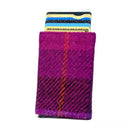 B40299 Authentic Harris Tweed Pop Up Credit Card Holder Purple Check Gaelsong
