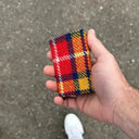 B40299 Authentic Harris Tweed Pop Up Credit Card Holder Saffron Lifestyle Gaelsong
