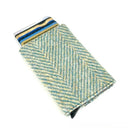 B40299 Authentic Harris Tweed Pop Up Credit Card Holder Turquoise Herringbone Gaelsong
