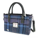 B40300 Genuine Handwoven Harris Tweed Brora Bag Blue Purple Stewart Tartan Gaelsong
