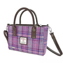 B40300 Genuine Handwoven Harris Tweed Brora Bag Teal Blue Check Gaelsong
