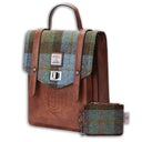 Genuine Harris Tweed Backpack with Matching Wallet Set 2 Chesnut Blue Gaelsong