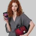 Women's Harris Tweed Handbag with Matching Wallet Fuchsia Lifestyle Gaelsong
