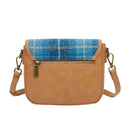 Ladies Harris Tweed Shoulder Bag with Matching Wallet Blue back Gaelsong